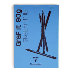 Bloc croquis A4 Graf It bleu broché 80 feuilles détachables 90g