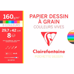 Clairefontaine 96770C, papier d'art, 160 g/m², 12 feuilles