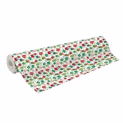 Papier cadeau - CLAIREFONTAINE - 211943C - 50m x 070m - Motifs rouges et verts - Made in France