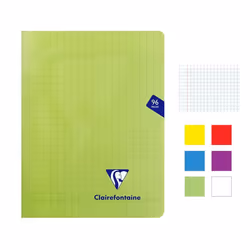 Lot de 6 cahiers - 17x22(cm) - Grands carreaux - 96 pages - couverture en polypro - sans spirale - Clairefontaine - Mimesys