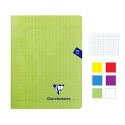 Lot de 6 cahiers - 17x22(cm) - Grands carreaux - 96 pages - couverture en polypro - sans spirale - Clairefontaine - Mimesys