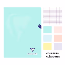 Cahier - 24x32(cm) - Grands carreaux - 96 pages - couverture en polypro - sans spirale - Clairefontaine