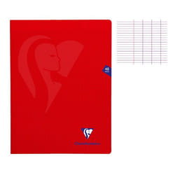 Cahier - CLAIREFONTAINE - MIMESYS - 24 x 32 cm - 48 pages - Papier Clairefontaine vélin velouté 90g - Rouge
