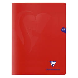 Cahier - CLAIREFONTAINE - Mimesys - 24x32cm - 48 pages - Petits carreaux - Couverture PP Rouge
