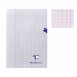 Cahier - CLAIREFONTAINE - MIMESYS Piqué Polypro - 96 pages - Grands carreaux - Seyès