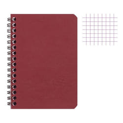 Carnet - 9x14 cm - Petits carreaux - 100 pages - Couverture rouge - Spirale