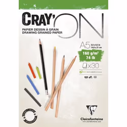 Clairefontaine Cray'ON, Multicolore, A5 (148 x 210 mm), 160 g/m², 30 feuilles