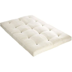 Matelas Futon Ecru Coton + Fibres Écru 140x190cm