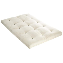 Matelas Futon Ecru Coton + Fibres Écru 160x200cm