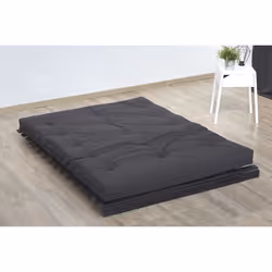 Matelas Futon Coton + Fibres Gris Anthracite 160x200cm