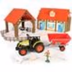 STARLUX COFFRET AGRICULTURE MACFARM - FERME A ASSEMBLER AVEC FERMIER TRACTEUR CLAAS ET ANIMAUX