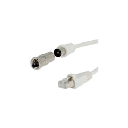 Sedea - Cordon RJ45/TV (vdi) Mâle / Mâle Adaptateur coaxial femelle / f mâle 2 mètres