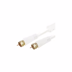 Prolongateur satellite type "F" blanc mâle/mâle 2 mètres Gold . Idéal pour relier votre terminal satellite à la prise murale, ...