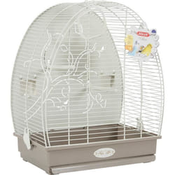 ZOLUX Cage Alice pour oiseaux avec fond metal - L 41 x P 30 x H 49,5 cm - Gris taupe
