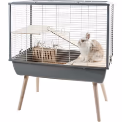 ZOLUX Cage surelevee Neo Muki - L77,5xP47,5xH87 cm - Gris - Pour rongeurs