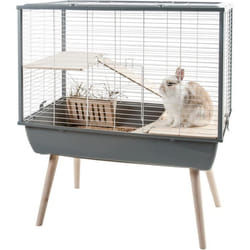 ZOLUX Cage surelevee Neo Muki - L77,5xP47,5xH87 cm - Gris - Pour rongeurs