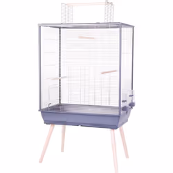 ZOLUX Cage grillagée surélevée pour oiseau - Pour perruche calopsitte canari -  81 x 48 x 152 cm - Néolife - Gris