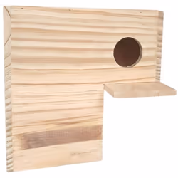 Nichoir duplex en bois nettoyage facile grâce au toit articulé. Dimensions: longueur 25 × hauteur 25 cm × profondeur 15 cm ,p ...