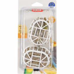 Matériaux 2 bourres pour nids sous sphère 19 g pour oiseaux dimension 8 x 6 x 5 cm environ support pour la fixer à la cage. A ...