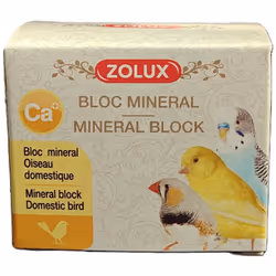 Bloc minéral 90 g pour oiseau domestique Composition Coquilles de mer broyées, sulfate de calcium, phosphate bi calcique, car ...