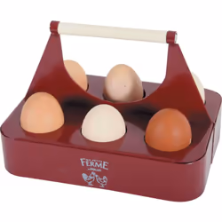 Porte œufs en métal grenat. 21.5 x 15 x 14.5 cm. basse cour. L'accessoire indispensable pour aller chercher ses œufs frais da ...