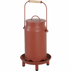 Mangeoire métal broc seau ø 24 x 40 cm rouge pour basse cour Mangeoire pour basse-cour d'une contenance de 3,5 litres. Pratiq ...