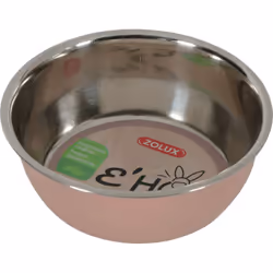 Bol en inox EHOP. Bol en inox pour petit mammifère au coloris tendance. Contenance : 200 ml. dimension Ø 10,1 cm. hauteur 3.5 ...