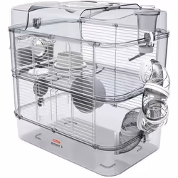 ZOLUX Cage sur 2 etages pour hamsters, souris et gerbilles - Rody3 duo - L 41 x p 27 x h 40,5 cm - Blanc