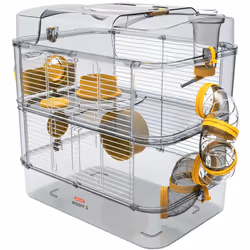 Cage Duo de la gamme rody3. habitat évolutif pour petits rongeurs hamster, gerbille, souris. cage a 2 étages avec inclus (1 r ...