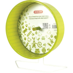 Roue d'exercice pied métal, ø20 cm, vert anis, pour rongeurs. Zolux