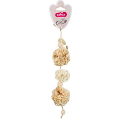 Jouet en feuille de maîs 3 pompons