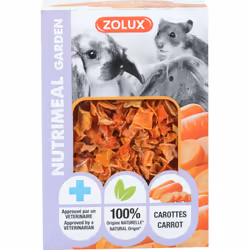 Friandises Carottes séché 40 g pour rongeur SNACK CAROTTE NUTRIMEAL GARDEN. Aliment complémentaire pour petits mammifères. Ap ...