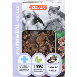 Friandises Caroube séché 40 g pour rongeur SNACK Caroube NUTRIMEAL GARDEN. Aliment complémentaire pour petits mammifères. App ...