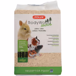 Litière RodyWood Nature - ZOLUX: Confort et Absorption Naturelle pour vos Animaux Caractéristiques essentielles La litière Ro ...