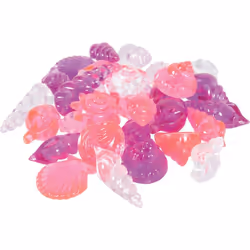 Coquillages décoratifs 32 pieces pour aquarium d'enfant coquillage de couleur rose violet et transparent 32 petites pieces en ...
