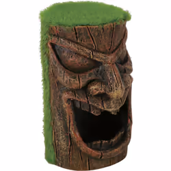 Totem tête ki pouss. 4.5 x 5.1 x 7.9 cm. décoration aquarium. Décoration artificielle en forme de cabane avec graines de glos ...