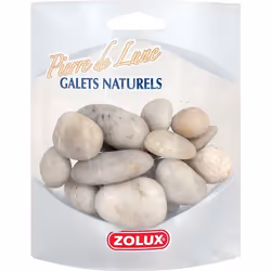 Décor galets naturels Pierre de Lune Zolux pour aquarium - Blanc