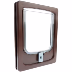 Chatière 2 positions marron pour chat A quel support est-elle destinée ? cette chatière s'adapte sur des portes en bois d'une ...