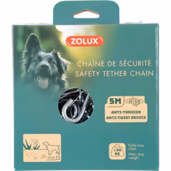 Chaîne de sécurité en acier 5 mètres maillon anti torsion pour chien poids max 30 kg Chaîne de sécurité de 5 mètres à maillon ...