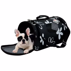 Panier de transport Flower. taille L. couleur noir. pour chat ou chien. Un sac de transport tendance et coloré ! Adoptez le l ...