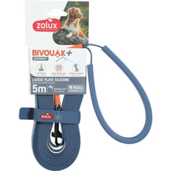 Zolux - Longe plate en silicone bleu Bivouak 5 m