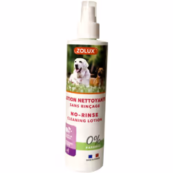 Lotion nettoyante Sans Rinçage 250 ml pour chien Le liquide nettoyant sans rinçage élimine les saletés du pelage, le renforce ...
