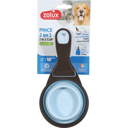 Zolux - Pince 2 en 1 doseur silicone m 237 ml bleu pour chat et chien