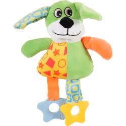 Jouet en peluche PUPPY Chien vert. longueur 23 cm, largeur 18 cm, épaisseur 6 cm. Jouet peluche en forme de chien rappelant l ...