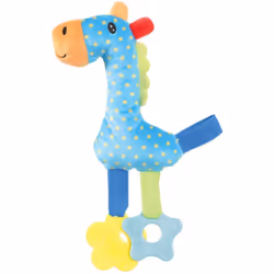 Peluche rio girafe bleu anneau à mordiller jouet pour chiots longueur 26 cm, largeur 9 cm, épaisseur 3 cm. Jouet sonore pour ...