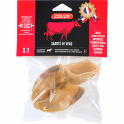 Sabots de veau 3 pièces 100 % naturelle et riche en protéine, cette friandise peu calorique est une solution de mastication q ...