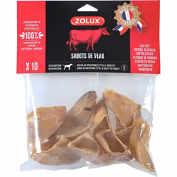 Sabots de veau 10 pièces friandises pour chien - zolux