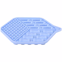 Tapis à lécher silicone ventouses 18.5 x 15.5 cm bleu pour chat Ce tapis à lécher pour chat est destiné à réduire le stress d ...