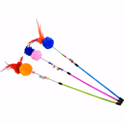 Jeux classiques pour chats en forme de canne à pêche pour stimuler les réflexes de votre animal et développer son agilité.Par ...