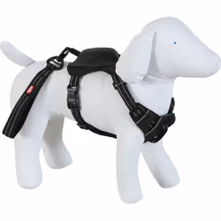 Harnais et laisse enrouleur intégré S noir pour petit chien max 12 kg - zolux